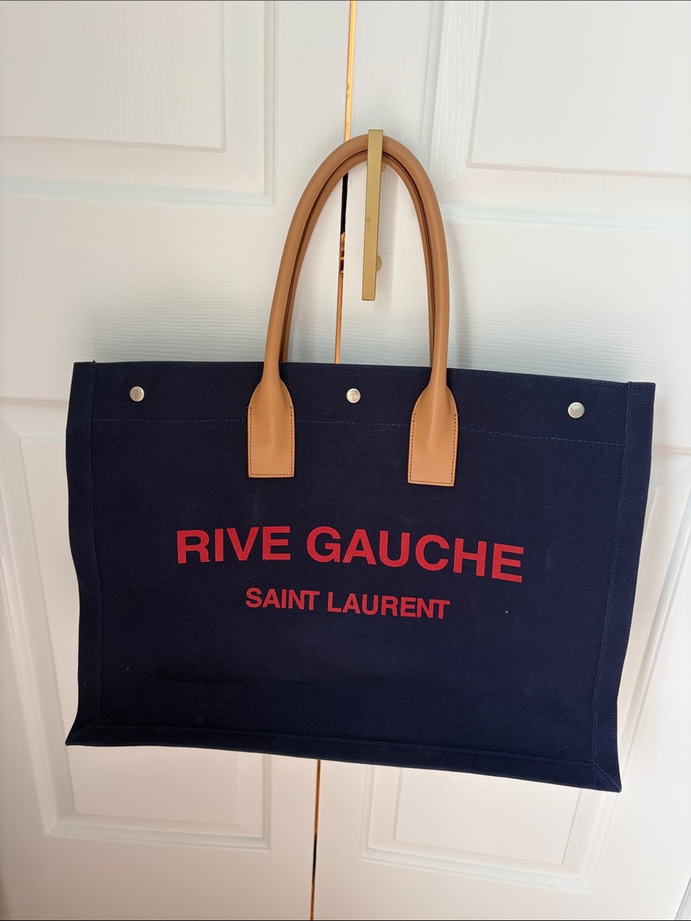 Saint Laurent Navy Rive Gauche tote NWT